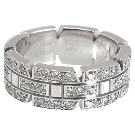 Cartier Tank Francaise Diamond Ring In White Gold For Sale At 1stdibs
