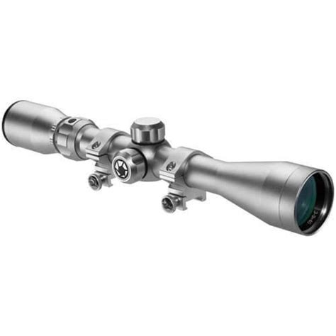 New Barska 3 9x40mm 3030rifle Scope With Rings Silver High Speed Bbs