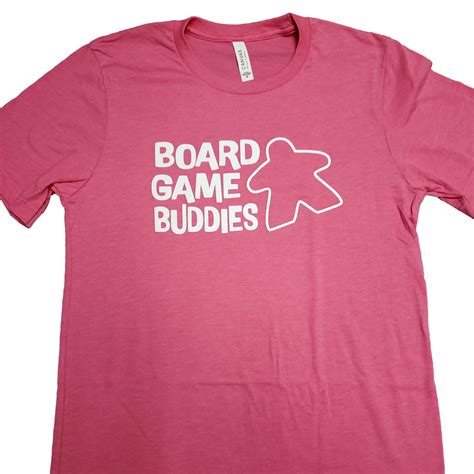 Heather Pink Board Game Buddies Tshirt A Pair Of Meeples