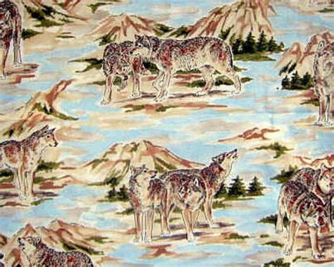 Wolf In The Wild Cotton Quilting Fabric Designed By Beth Ann
