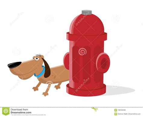 Dog Peeing On A Fire Hydrant Clipart Stock Vector Illustration Of