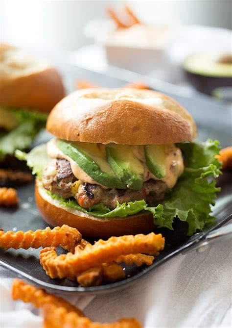 Southwest Turkey Burgers With Chipotle Lime Aioli Kiwi And Carrot