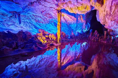 The Reed Flute Cave In Guilin China Stock Image Image Of Guangxi