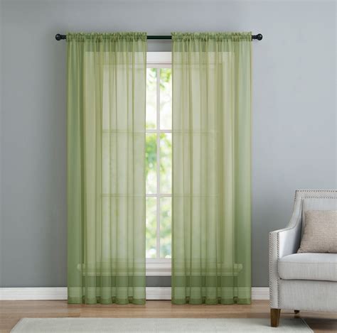 Inna Sheer Window Curtain Panel 2 Pack 108x96 Sage