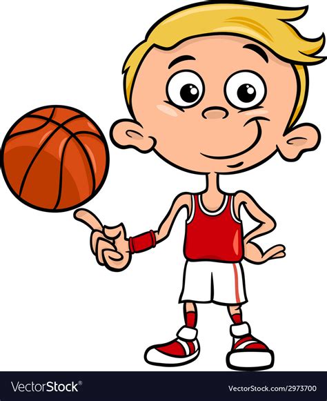 Boy Basketball Player Cartoon Royalty Free Vector Image