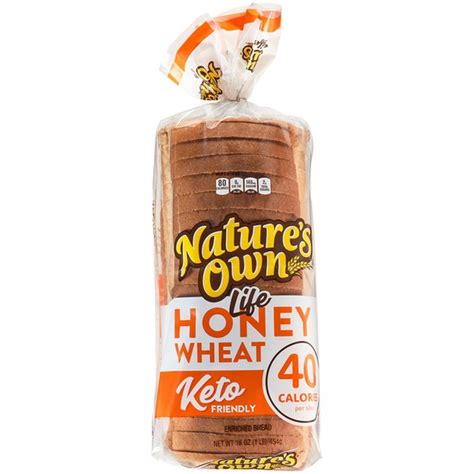 Natures Own Life 40 Calories Honey Wheat Enriched Bread