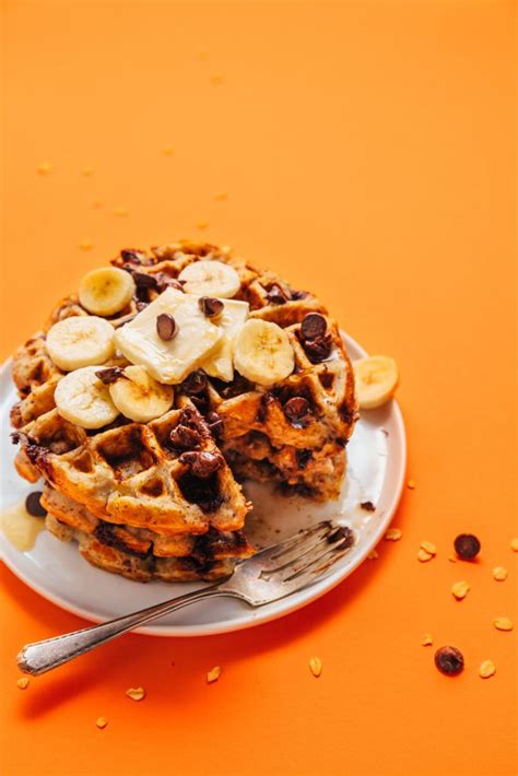 Fluffier than your average cookie on the inside but crispier than a muffin on the outside, they're. Chocolate Chip Banana Bread Waffles | Minimalist Baker Recipes