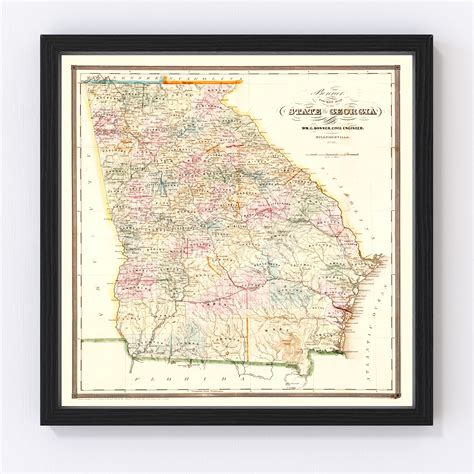 Vintage Map Of Walker County Georgia 1893 By Teds Vintage Art