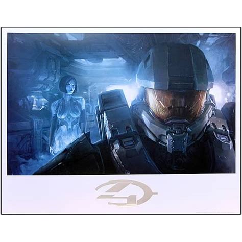 Halo 4 Master Chief And Cortana Guardian Lithograph Print Acme