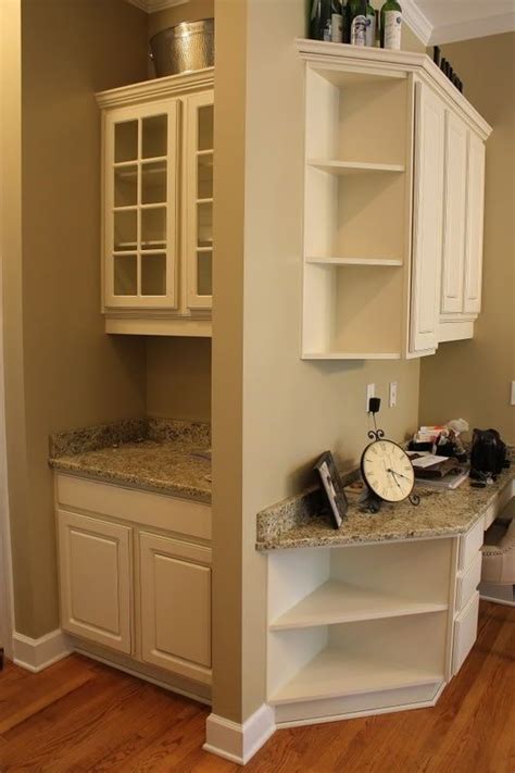 Corner Shelves And An Angled Counter Top Just Look So Much