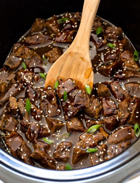Galbi can be marinated in a sweet and savory sauce usually containing soy sauce, garlic and sugar. Slow Cooker Korean Beef - Chef Savvy
