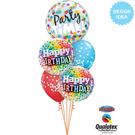 22 Inch Qualatex Bubble Party Time Colorful Dots Balloon 23636