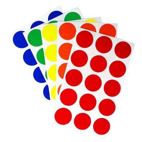 34 Round Color Coding Dot Stickers Adhesive Organization Labels
