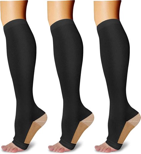 3 Pairs Open Toe Compression Socks For Men Women Toeless Compression Socks Uk Clothing
