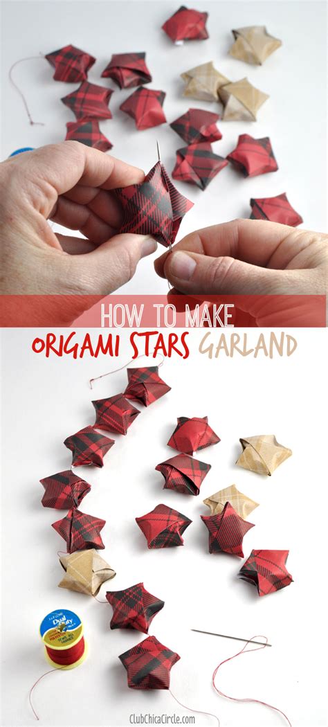 Origami Stars Holiday Garland Diy Club Chica Circle Where Crafty Is
