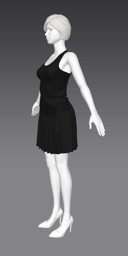 3d Model Woman Clothing A Pose Vr Ar Low Poly Cgtrader