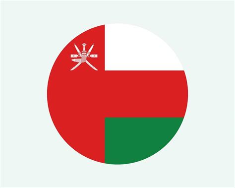 Oman Round Country Flag Omani Circle National Flag Sultanate Of Oman