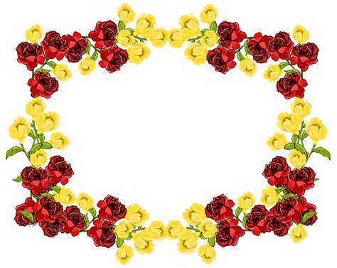 Free Red And Yellow Flower Frame Png Rosenrahmen Freebie Meinlilapark