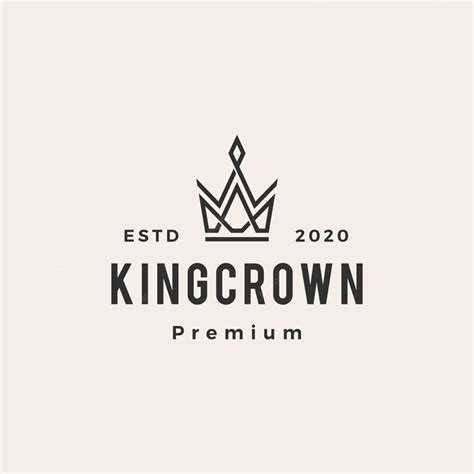 Premium Vector King Crown Hipster Vintage Logo Icon Illustration