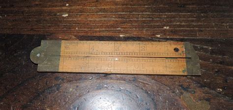 Vtg No 372 36 12 Lufkin 12 Boxwood Brass Folding Rule W Caliper