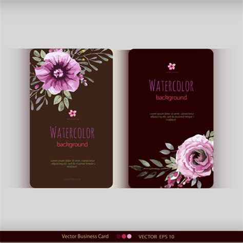 It also includes all the necessary designs for crafting matching invitations, rsvp cards, table cards, and more. Beautiful watercolor flower business card free vector ...