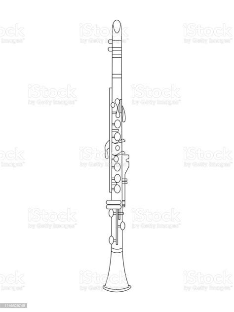 Line Art Drawing Of Bb Clarinet Illustration Stock Illustration
