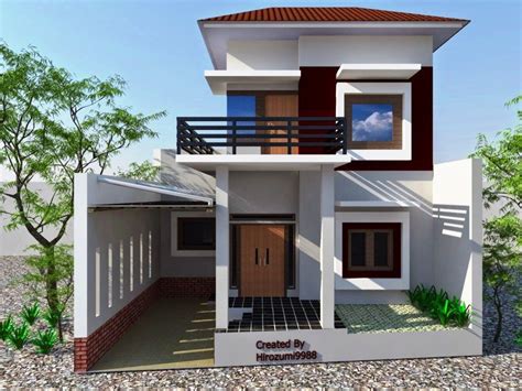 ツ model desain rumah minimalis lantai sederhana modern tampak depan