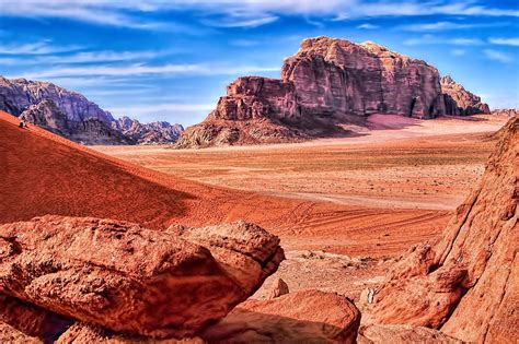 Landscape Photo Of Brown Mountain And Desert During