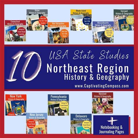 Usa State Study Pack Northeast Region Bundle Captivating Compass
