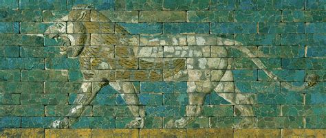 Panel With Striding Lion Painting By Babylonian Pixels