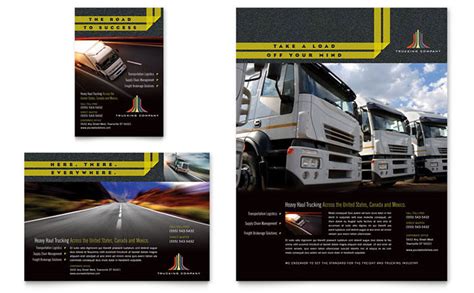 Trucking And Transport Flyer And Ad Template Design