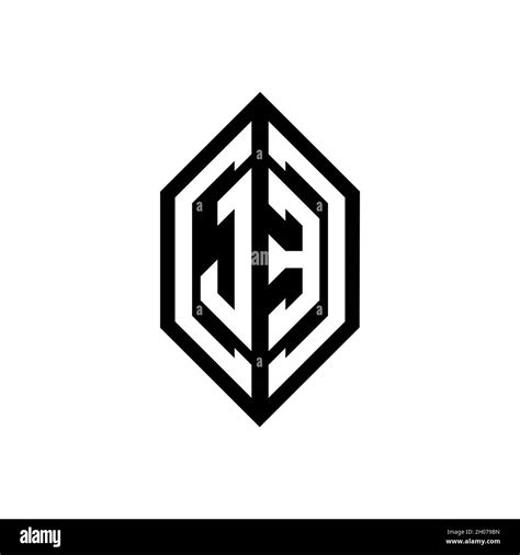 Je Logo With Geometric Shape Vector Monogram Design Template Isolated