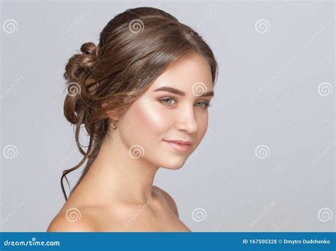 Portrait Of A Beautiful Sensual Light Brown Haired Woman With A Wedding