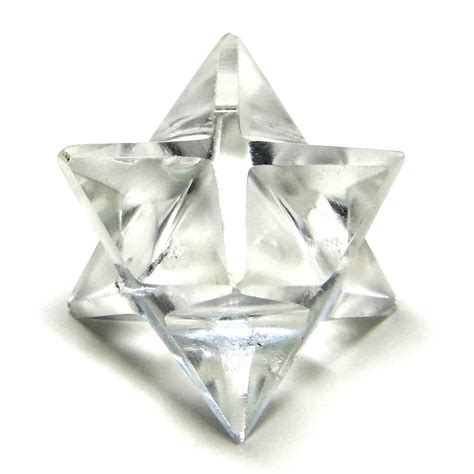 Crystal Quartz Sphatik 8 Point Merkaba Star Natures Crest