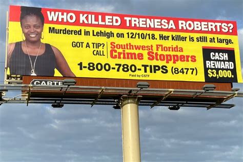 Swfl Crime Stoppers Puts Up Billboard For Info On Trenesa Roberts Murder Wink News