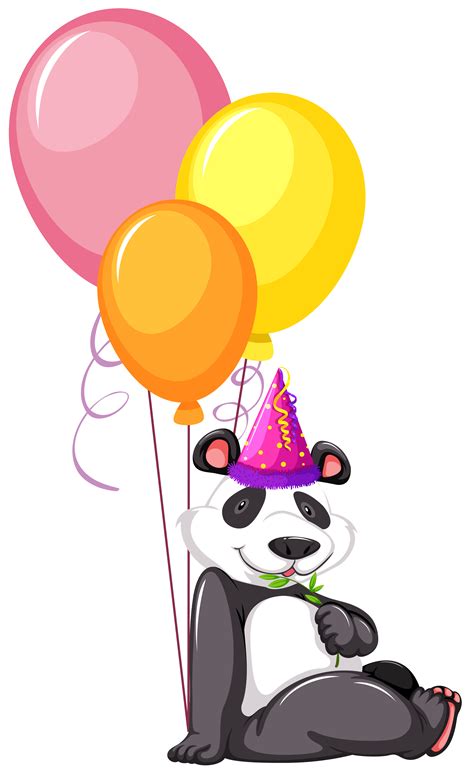 A Panda With Balloons 549360 Download Free Vectors Clipart Graphics