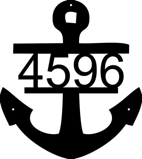 Anchor Address Sign Custom Nautical Theme Silhouette Plaque