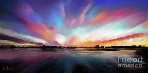 Panoramic Seascape Mixed Media By Melanie D