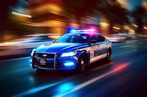 Premium Ai Image A Blue And White Police Car With The Word Police On