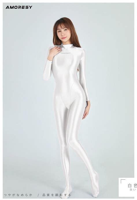 Amoresy Shiny Glossy Satin Spandex Silk Full Body Swimsuit Etsy