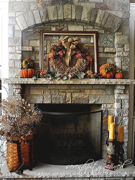 Fireplace Mantel Decor Ideas For Decorating For Thanksgiving