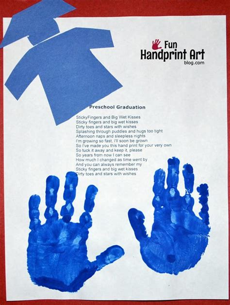 Keepsake Graduation Poem With Handprints Fun Handprint Art