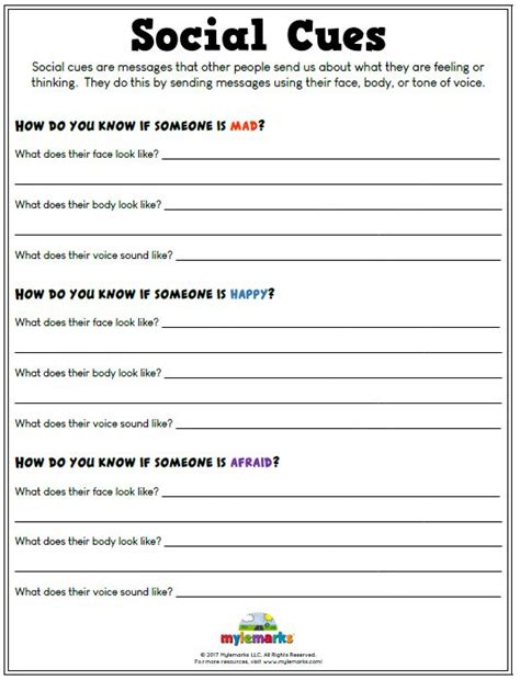 printable social skills worksheets for adults
