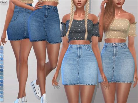 The Sims Resource Denim Jeans Skirt 094 By Pinkzombiecupcakes • Sims 4