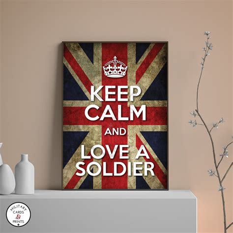 Keep Calm And Love A Soldier Print Military Cards And Prints