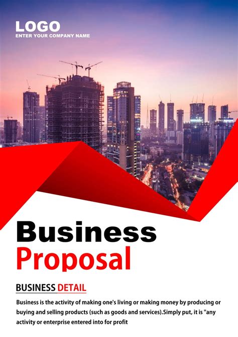 9printable Business Proposal Cover Page Design Templates 7 Free
