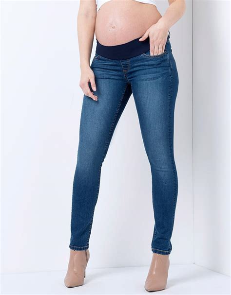 Seraphine Denim Premium Under Bump Skinny Maternity Jeans In Blue Lyst