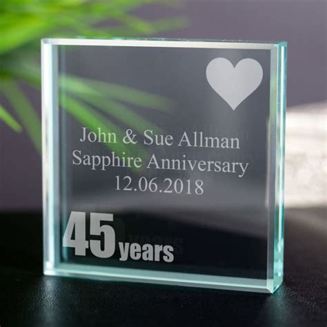 Personalised 60th diamond wedding anniversary candle present gift keepsake. 45th (Sapphire) Anniversary Keepsake | The Gift Experience