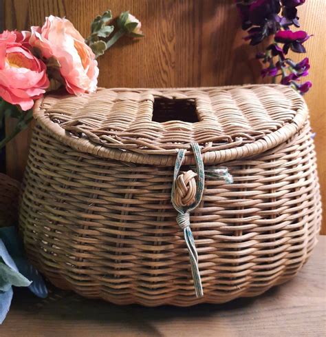 Vintage Fishing Basket Etsy