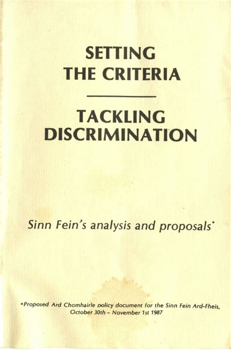 View Document Setting The Criteria Tackling Discrimination Irish
